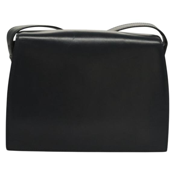 CELINE Shoulder Bag Leather Navy Gold - Picture 3 of 13